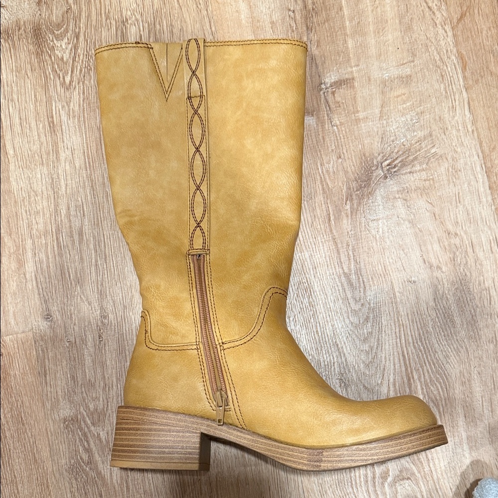 No Boundaries Tan Heeled Boots - Picture 3 of 5